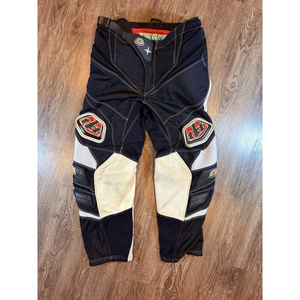 Troy Lee Designs Speed Equipment Motocross Pants Black White Size 34 MX MTB